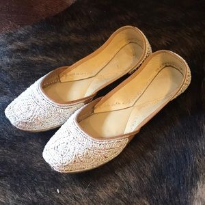 Wedding flats white with a slight pink sparkle
